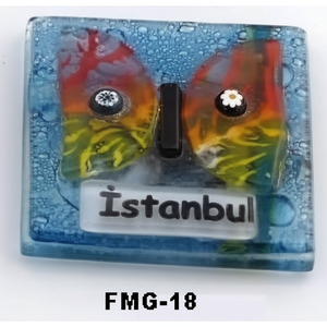 Aimant de réfrigérateur Evil Eyes en verre de 5x5 cm Aimant décoratif unique et élégant - Product Image 1