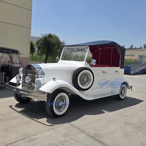 Voiture électrique classique vintage blanche avec auvent noir, nouveau design, véhicule antique économique, fabrication exquise - Product Image 5