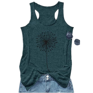 OEM/ODM Vintage Mandala Graphic Women's Tank <strong>Top</strong> Summer Beach Loose Fit Racerback <strong>Cami</strong> Dark <strong>Green</strong> - Product Image 1