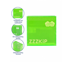 Boîtier mince transparent vert en PET pour mini-écouteurs avec détail saillant visible, boîte d'emballage pour accessoires numériques 3C, boîte de voyage transparente