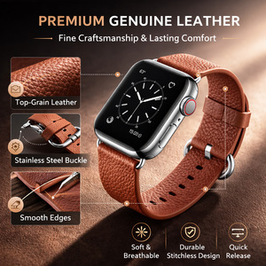 <span class=keywords><strong>Bracelet</strong></span> de montre en cuir véritable de luxe pour <span class=keywords><strong>Apple</strong></span> <span class=keywords><strong>Watch</strong></span> Ultra 2 9 8 7 <span class=keywords><strong>SE</strong></span> 45 mm 41 mm 49 mm, <span class=keywords><strong>bracelet</strong></span> de remplacement rétro pour <span class=keywords><strong>homme</strong></span>, style business - Product Image 5
