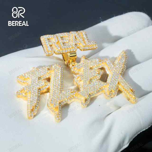 Pass Diamond Tester 18K Gold Plated Vvs Moissanite Name Pendant Hip Hop Style Custom Iced Out 925 Silver Diamond Chain Pendant