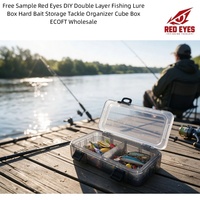 Boîte de rangement pour leurres de pêche double couche DIY Red Eyes, organisateur de matériel de pêche rigide, boîte cube ECOFT en gros