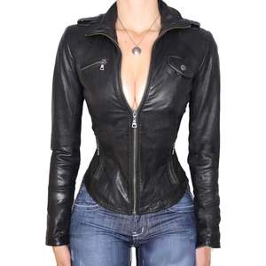 Blouson Moto Femme Personnalisé 2026 en Similicuir à Manches Longues et Col Montant – Manteau de Motard pour l'Automne - Product Image 1