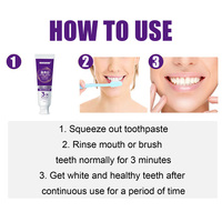 Dentifrice personnalisé 120g pour usage domestique, formule à billes violettes, élimination des taches jaunes et de la mauvaise haleine, saveur menthe, blanchiment chimique