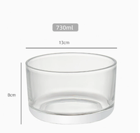 Bocaux à bougies en verre cylindriques transparents, courts, larges et droits, avec couvercles en bambou naturel scellés, en vrac pour le bricolage