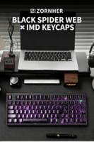 Teclas Zornher con Diseño de Telaraña, Tecnología IMD, Impresión Lateral, Retroiluminadas, Cubierta de Teclado Mecánico, PBT Duradero para Juegos