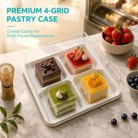 Boîte à pâtisserie transparente en PET de qualité alimentaire jetable de 8 pouces pour sandwichs à emporter, pizzas, gâteaux, sushis
