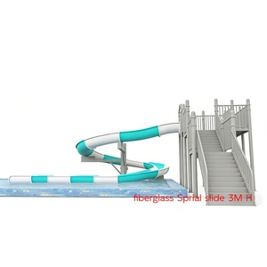 Tobogán de Agua en Espiral de Fibra de Vidrio de 3 Alturas para Área de Juegos Acuáticos, Certificado de Seguridad EN1176 CE - Product Image 3