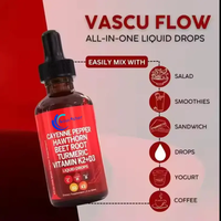Gouttes liquides d'extrait de poivre de Cayenne naturel, aubépine, vitamine D3 K2, racine de betterave, curcuma, suppléments OEM/ODM vente en gros