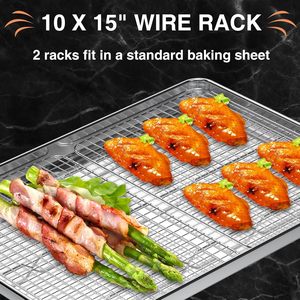 Great Quality 400x600mm Stainless Steel Food Fruit Vegetables Drying <strong>Baking</strong> Tray Wire Bakery Cooling <strong>Rack</strong> - Product Image 4