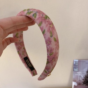 Vintage automne hiver tête accessoires maquillage éponge rembourré bandeau cheveux bande fleur tissu tissu bandeau pour femmes filles - Product Image 4