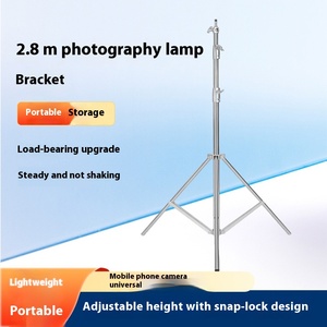 Portable 2.8 mètres haut roulement métal lourd photographie lampe trépied support multifonctionnel en acier inoxydable pour le tournage de <span class=keywords><strong>Film</strong></span> - Product Image 2