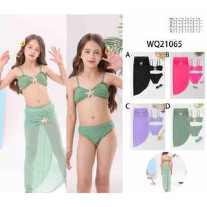 Women Triangle Bikini Set Two Piece Summer Beach Swimwear Halter Bra Top Tie Side High Waist Bottom New Wholesale WQ21065 - Product Image 1