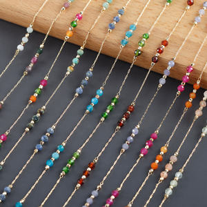 C218 1 m/लॉट 18k सोना-प्लेटेड कॉपर नेकलेस रस्सी चेन प्राकृतिक रत्न उपहार मानक तक पहुंचते हैं - Product Image 1