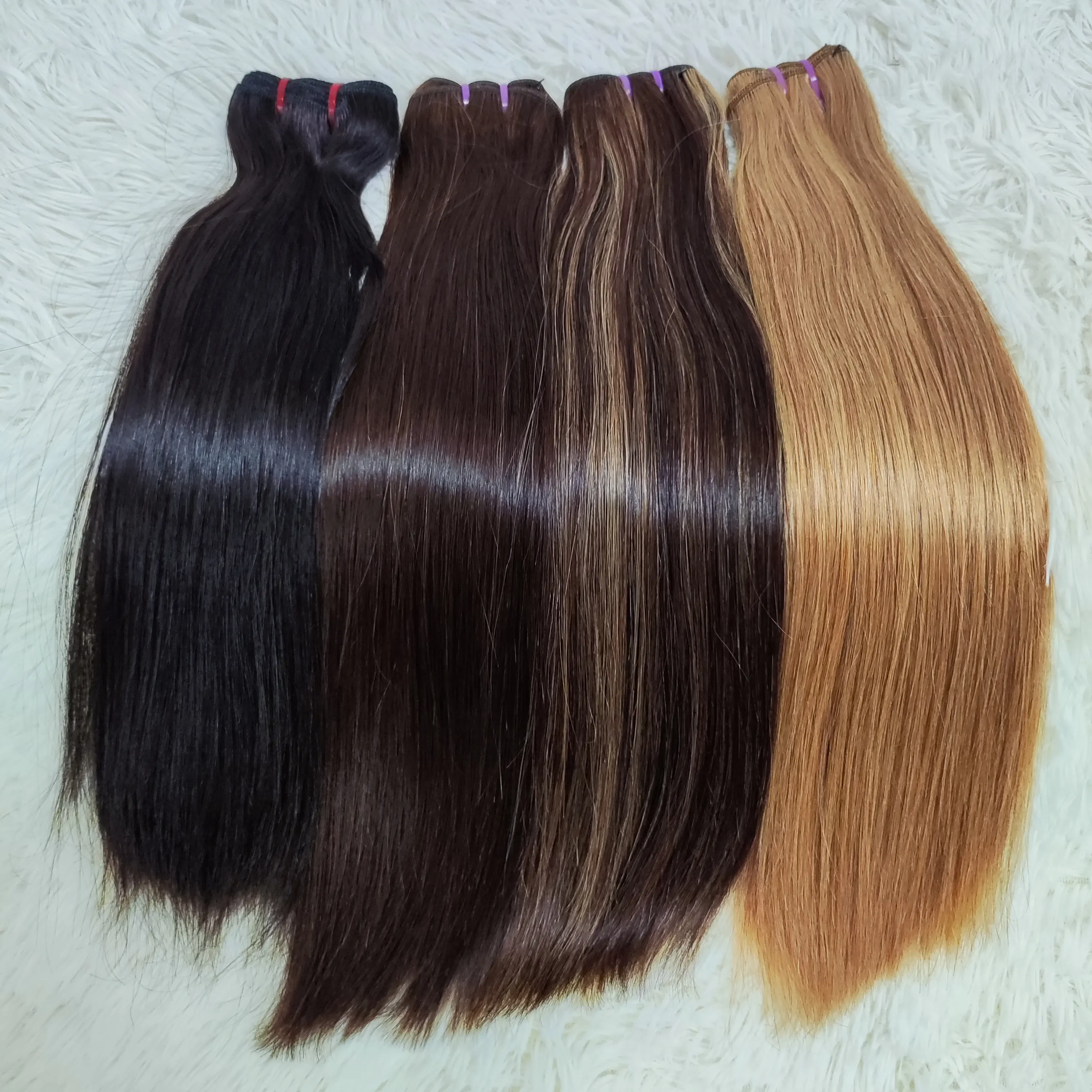 Letsfly Double Drawn Hair Bundles #350 Péruvien Full Hair End #27 # 99J Vierge Cuticule Alignée Cheveux Trame Livraison Gratuite