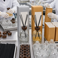 Diffuseur à roseaux en verre personnalisé 500 ml avec feuille d'or et d'argent et bâtonnets