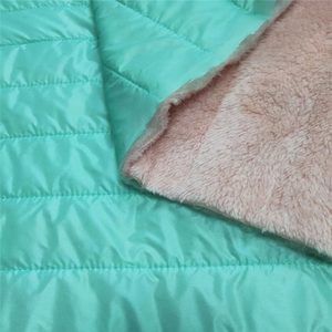 Hot bán 5cm Dọc Dòng Quilting thấm nước Quilted 20D Nylon vải với tấm lót trở lại dày ấm dệt kim Fleece vải - Product Image 1