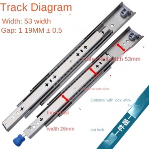 Heavy-Duty thép không gỉ Trailer ngăn kéo đường sắt 53 rộng kéo dài dày giảm xóc khóa công nghiệp trượt cho ngoài trời - Product Image 4