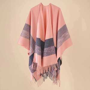 Wholesale Winter 130*150cm Oversized Blanket Poncho Scarf with Tassel <b>Wool</b> <b>Cape</b> Style Cloak Shawl Beach Poncho Womens - Product Image 6