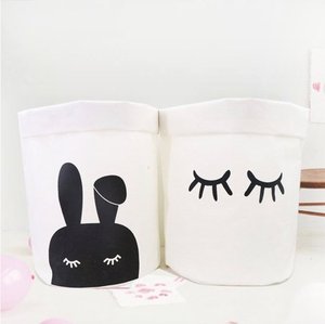Foldable Canvas <b>Storage</b> Bags Baskets Cute Toy <b>Storage</b> for Kids Laundry Baskets - Product Image 2