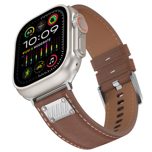 Correas de Repuesto de Cuero Genuino Vintage Premium Win-Win, Impermeables, para <span class=keywords><strong>Apple</strong></span> <span class=keywords><strong>Watch</strong></span> Serie <span class=keywords><strong>8</strong></span> de 45 mm, Unisex - Product Image 1