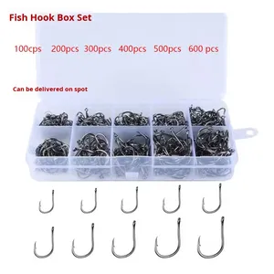 500 cái/hộp Thép Carbon Cao Móc Câu Cá Kích Thước #3-#12 Fishhooks Gói Cá Chép Câu Cá Tackles <span class=keywords><strong>Hooks</strong></span> Set Combo Thể Thao - Product Image 3