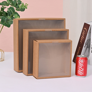 Kraft gói quà tặng giấy Wedding party Cookies Kẹo hộp bánh với rõ ràng PVC cửa sổ tinh tế ngăn kéo hộp hiển thị - Product Image 2