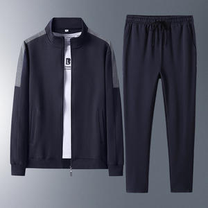 Traje Casual de Otoño/Primavera para Hombre de Talla Grande, Estilo Vintage con Estampado de Leopardo, 100% Nailon, Dos Piezas con Pantalones, para Hombres de Mediana Edad y Mayores - Product Image 4