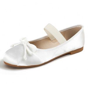 Miu Women's Retro Ballet Flats New Toe Silks Satins Mary Jane Bow <b>Shoes</b> PU Slip-On PU Insole for <b>Height</b> <b>Increasing</b> for Autumn - Product Image 6
