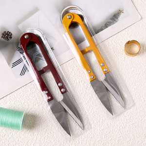 U Shaped Embroidery <b>Scissors</b> Mini <b>Sewing</b> Clothing Cross Stitch Thread Cutter Durable Home Use Random Color - Product Image 4