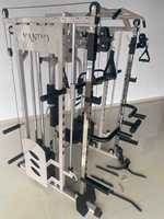 Équipement professionnel de musculation de qualité commerciale : Machine Smith avec système de poulies à double câble et rack de musculation pour salle de sport