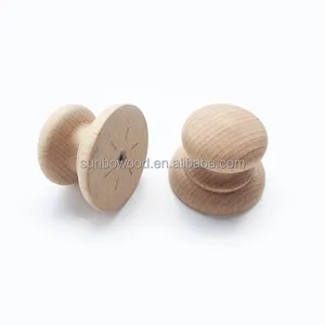 nature unfinished wooden knobs wholesale beech wooden handle knobs use for furniture wooden drawer knobs