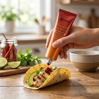 Tube en aluminium pliable pour sauce piquante, pâte de chili, salsa picante, tubes métalliques imprimés sur mesure