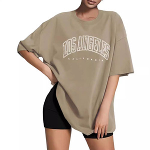 T-shirt publicitaire à col rond en coton imprimé à manches courtes pour femme, style streetwear, pour le commerce transfrontalier Europe-Amérique - Product Image 4