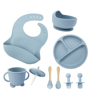 Non Spill Strong Suction Silicone Baby Feeding Bowl and Spoon Set 8 Piece Bpa Free Phthalate Free Animal Pattern Eco Friendly fo - Product Image 5