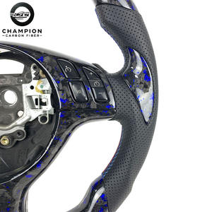 عجلة قيادة لسيارات BMW E46 E36 E39 M3 E53 330CI 325I مصنوعة من ألياف الكربون المطروق مع إضاءة LED، قطعة داخلية للسيارة، موديلات 1999 2000 2001 2002 2003 2005 2006 - Product Image 4