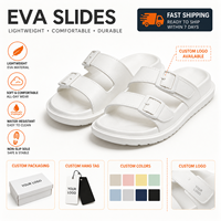 Sandalias EVA Blancas Puras de Nuevo Diseño 2026 para Mujer y Hombre, Sandalias Ajustables con Doble Correa, Antideslizantes, Suela Blanda, para Playa, al por Mayor