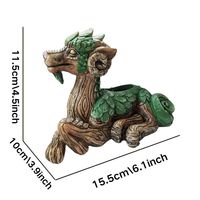 Produits populaires 2024 nouveauté résine dragon en forme de fleur vase jardin ornement pots sculptures décoratives maison