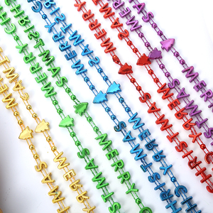 Vente en gros de collier et guirlande de <span class=keywords><strong>perles</strong></span> avec lettres pour décoration de sapin de Noël - Product Image 3