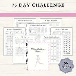 Agenda de défi de 75 jours, reliure spirale, journal de fitness avec sections pour notes, prières et gratitude - Product Image 6