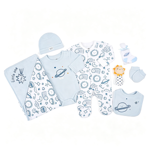 Conjunto de 8 Piezas de Ropa <span class=keywords><strong>para</strong></span> Bebé Transpirable de Estilo Europeo y Americano, 100% Algodón, Unisex, <span class=keywords><strong>para</strong></span> Recién Nacidos, con Animal de Peluche de Regalo, <span class=keywords><strong>para</strong></span> 0-6 Meses - Product Image 6