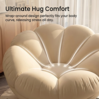 Fauteuil pivotant confortable en forme de pétale, canapé citrouille, chaise de salon individuelle pour le loisir