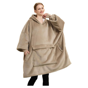 Factory Custom One Size Fits All Winter Dot Printed Christmas Oversized Wearable Giant Hoodie Blanket Sweatshirt Adult Hooded <b>TV</b> - Product Image 1