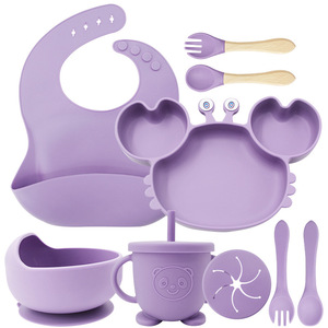 XLEE Plateau de <span class=keywords><strong>repas</strong></span> en silicone de qualité alimentaire pour enfants <span class=keywords><strong>Ensemble</strong></span> d'alimentation pour bébé avec bol à fond d'aspiration et cuillère Vaisselle pour enfants - Product Image 3