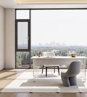 Fenêtre à battant en aluminium à profil mince avec verre trempé, large ouverture pour maison familiale compacte, conception économe en énergie et sécurisée