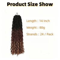 Extensions de cheveux synthétiques tressées au crochet, 14 pouces, Goddess Faux Locs, Gypsy Locs doux, tresses ondulées au crochet, dreadlocks