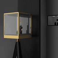Vitrine à bijoux au design unique, avec support triangulaire, vitrine en verre avec éclairage LED, présentoirs à bijoux tendance
