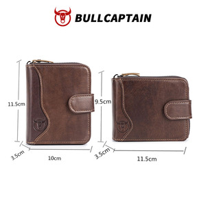 BULLCAPTAIN RFID <b>Wallet</b> Men Genuine Leather RFID <b>Wallet</b> Front Coin Pocket Purse Money Bag Leather <b>Card</b> <b>Holder</b> <b>Wallet</b> <b>for</b> Men - Product Image 6