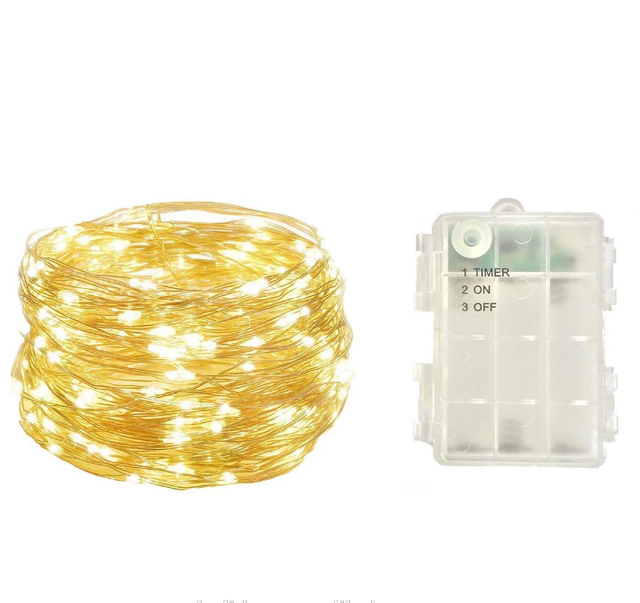 Battery Operated Mini Led Fairy Light with Timer 6Hours On/18Hours Off for Wedding Party Lighting Decorations,50 LEDs 18Feet
